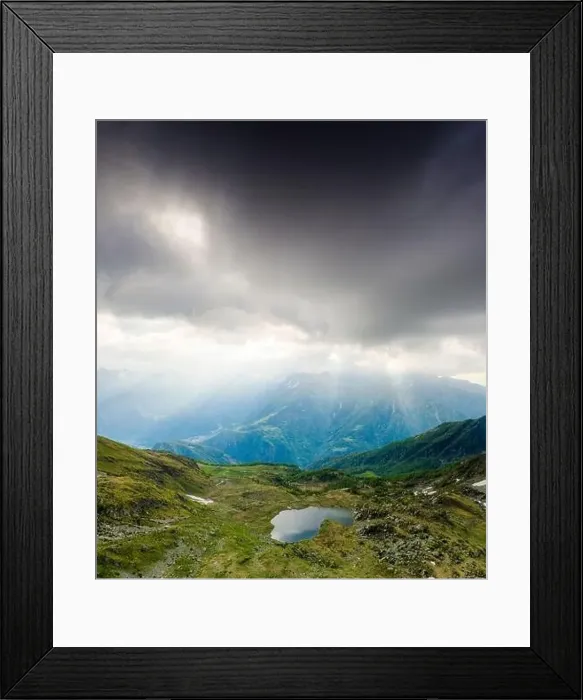 Framed Print : Dark clouds over Arcoglio lake during sunrise, Valmalenco, Sondrio province, Valtellina, Lombardy, Italy Framed Print : Dark clouds over Arcoglio lake during sunrise, Valmalenco, Sondrio province, Valtellina, Lombardy, Italy