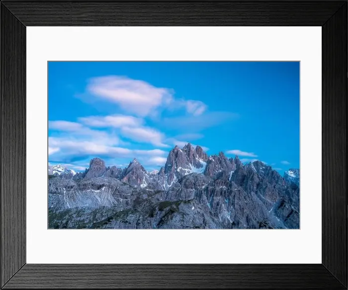 Framed Print : Dusk lights over the rocky peaks of Cadini di Misurina mountain group, Dolomites, Belluno province, Veneto, Italy Framed Print : Dusk lights over the rocky peaks of Cadini di Misurina mountain group, Dolomites, Belluno province, Veneto, Italy
