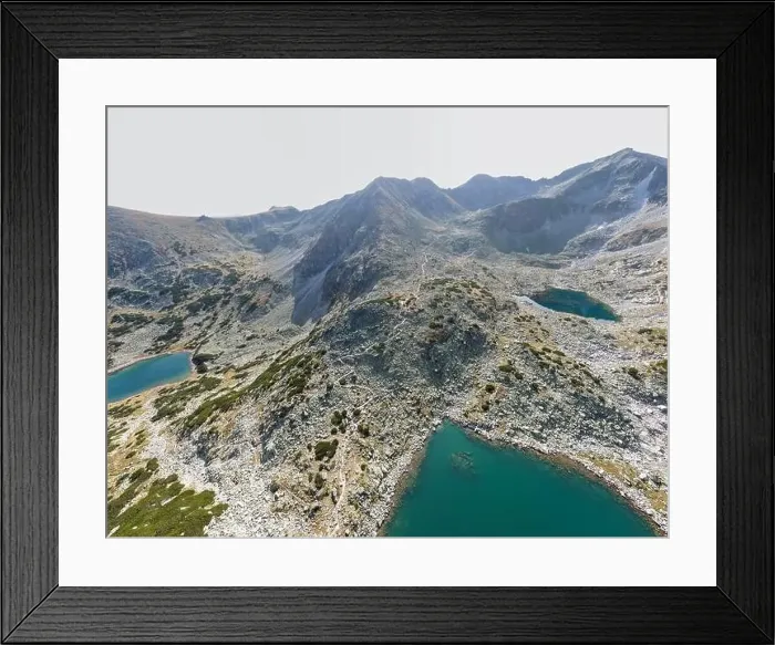 Framed Print : Aerial view of Musalenski lakes, Rila mountain, Bulgaria Framed Print : Aerial view of Musalenski lakes, Rila mountain, Bulgaria