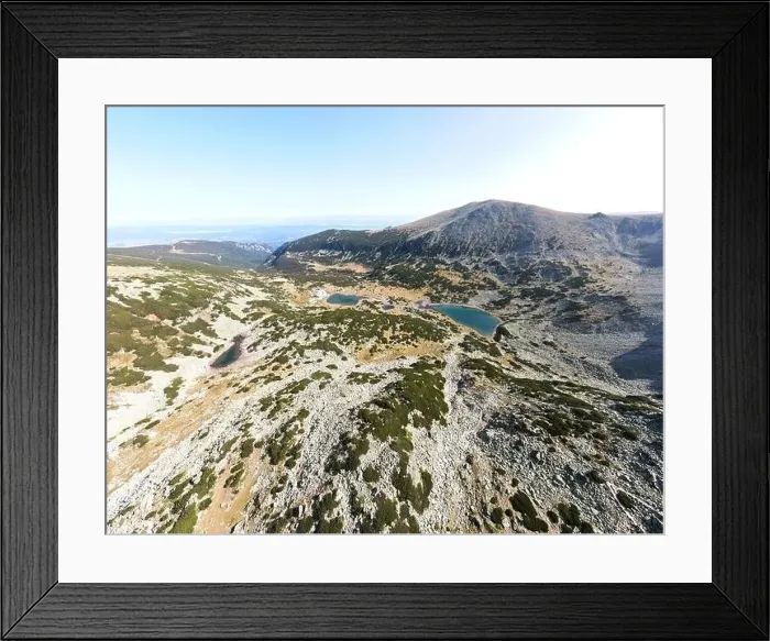 Framed Print : Aerial view of Musalenski lakes, Rila mountain, Bulgaria Framed Print : Aerial view of Musalenski lakes, Rila mountain, Bulgaria