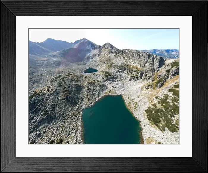 Framed Print : Aerial view of Musalenski lakes, Rila mountain, Bulgaria Framed Print : Aerial view of Musalenski lakes, Rila mountain, Bulgaria
