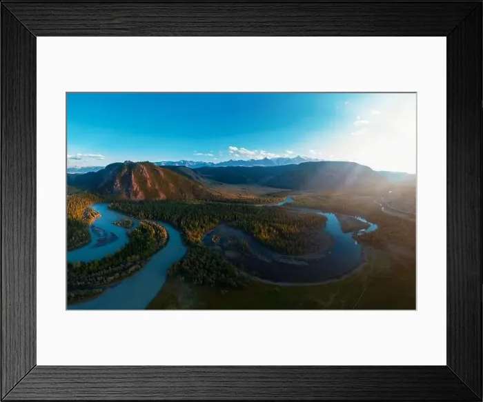 Framed Print : Kurai steppe and Chuya river Framed Print : Kurai steppe and Chuya river