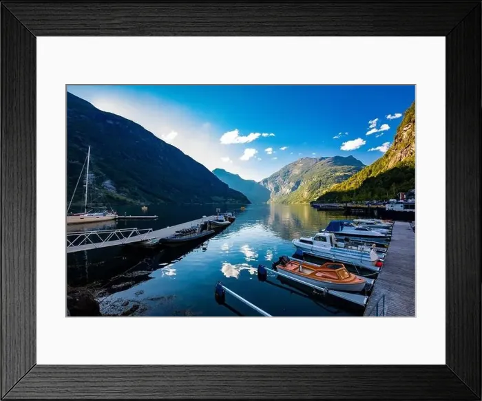 Framed Print : Panoramic and drone landscape of Geiranger fjords, Geirangerfjord, Norway Framed Print : Panoramic and drone landscape of Geiranger fjords, Geirangerfjord, Norway