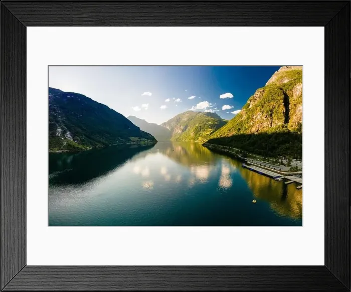 Framed Print : Panoramic and drone landscape of Geiranger fjords, Geirangerfjord, Norway Framed Print : Panoramic and drone landscape of Geiranger fjords, Geirangerfjord, Norway