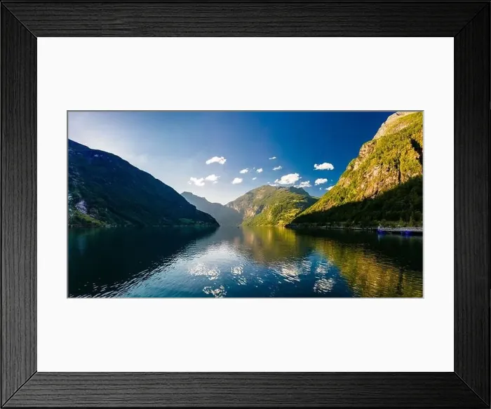 Framed Print : Panoramic and drone landscape of Geiranger fjords, Geirangerfjord, Norway Framed Print : Panoramic and drone landscape of Geiranger fjords, Geirangerfjord, Norway