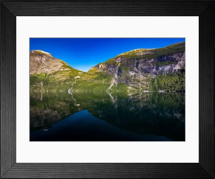 Framed Print : Panoramic and drone landscape of Geiranger fjords, Geirangerfjord, Norway Framed Print : Panoramic and drone landscape of Geiranger fjords, Geirangerfjord, Norway
