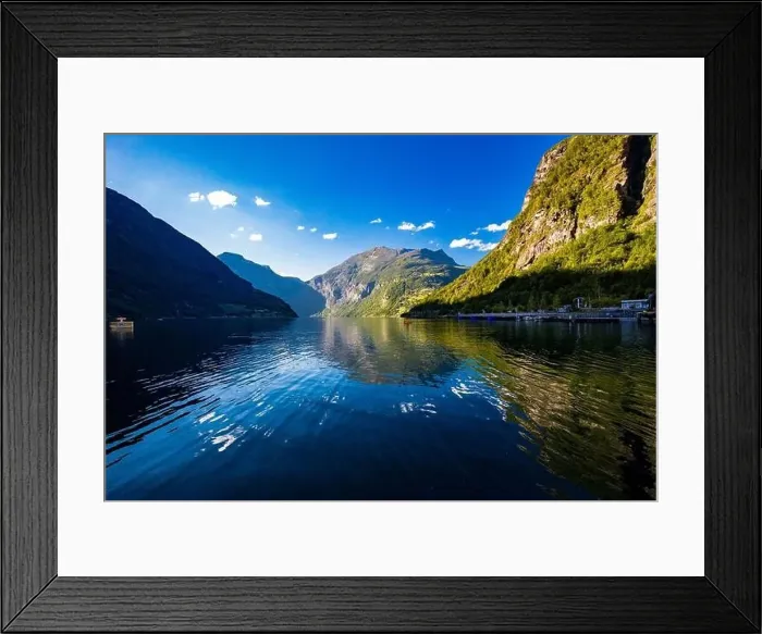 Framed Print : Panoramic and drone landscape of Geiranger fjords, Geirangerfjord, Norway Framed Print : Panoramic and drone landscape of Geiranger fjords, Geirangerfjord, Norway