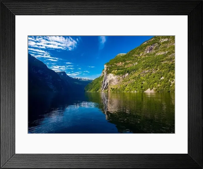 Framed Print : Panoramic and drone landscape of Geiranger fjords, Geirangerfjord, Norway Framed Print : Panoramic and drone landscape of Geiranger fjords, Geirangerfjord, Norway