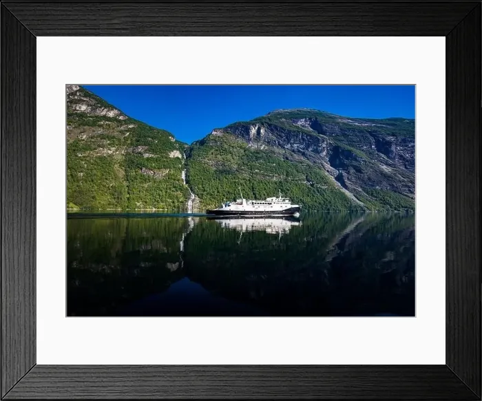 Framed Print : Panoramic and drone landscape of Geiranger fjords, Geirangerfjord, Norway Framed Print : Panoramic and drone landscape of Geiranger fjords, Geirangerfjord, Norway