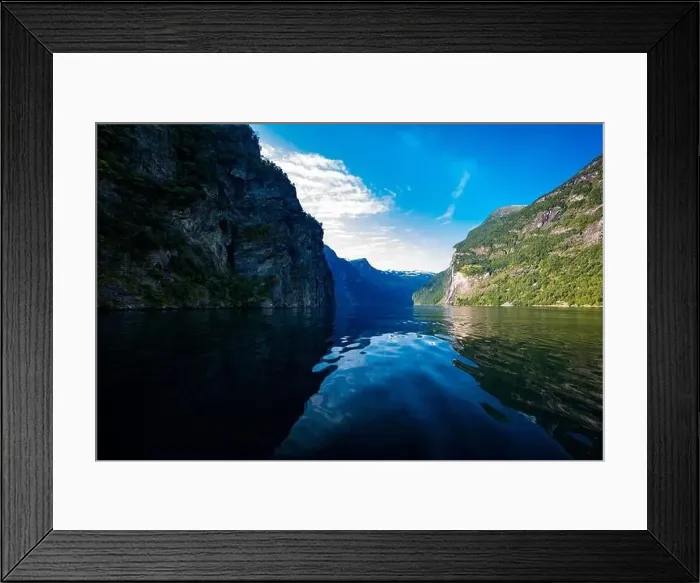 Framed Print : Panoramic and drone landscape of Geiranger fjords, Geirangerfjord, Norway Framed Print : Panoramic and drone landscape of Geiranger fjords, Geirangerfjord, Norway