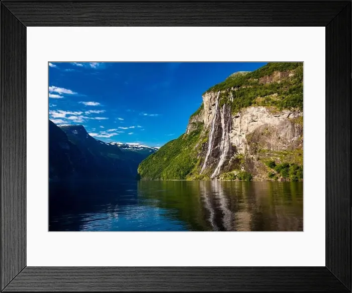 Framed Print : Panoramic and drone landscape of Geiranger fjords, Geirangerfjord, Norway Framed Print : Panoramic and drone landscape of Geiranger fjords, Geirangerfjord, Norway