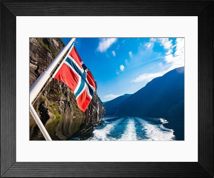 Framed Print : Panoramic and drone landscape of Geiranger fjords, Geirangerfjord, Norway Framed Print : Panoramic and drone landscape of Geiranger fjords, Geirangerfjord, Norway
