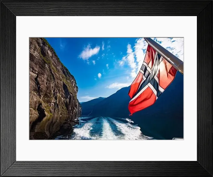 Framed Print : Panoramic and drone landscape of Geiranger fjords, Geirangerfjord, Norway Framed Print : Panoramic and drone landscape of Geiranger fjords, Geirangerfjord, Norway