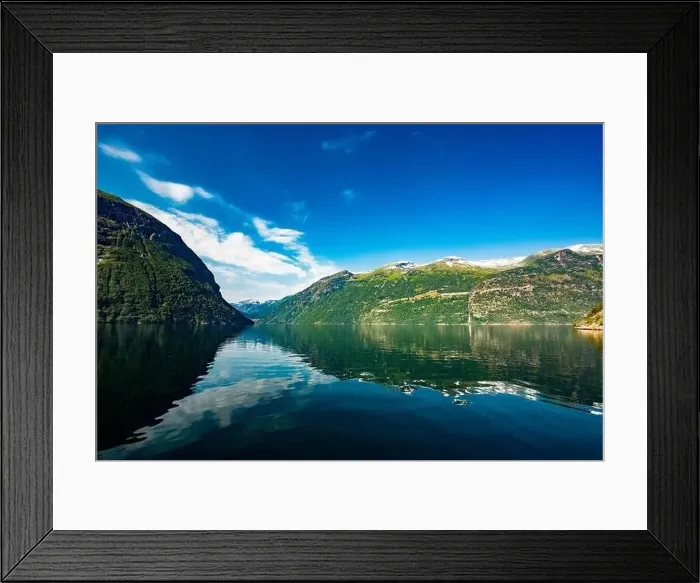 Framed Print : Panoramic and drone landscape of Geiranger fjords, Geirangerfjord, Norway Framed Print : Panoramic and drone landscape of Geiranger fjords, Geirangerfjord, Norway