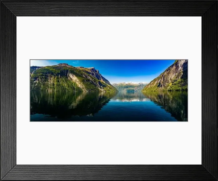 Framed Print : Panoramic and drone landscape of Geiranger fjords, Geirangerfjord, Norway Framed Print : Panoramic and drone landscape of Geiranger fjords, Geirangerfjord, Norway