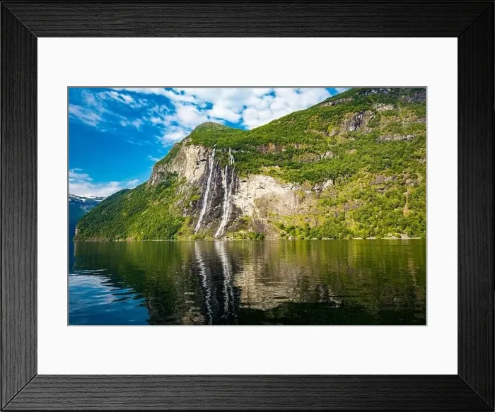 Framed Print : Panoramic and drone landscape of Geiranger fjords, Geirangerfjord, Norway Framed Print : Panoramic and drone landscape of Geiranger fjords, Geirangerfjord, Norway