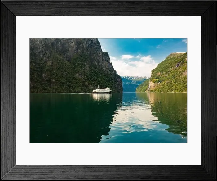 Framed Print : Panoramic and drone landscape of Geiranger fjords, Geirangerfjord, Norway Framed Print : Panoramic and drone landscape of Geiranger fjords, Geirangerfjord, Norway