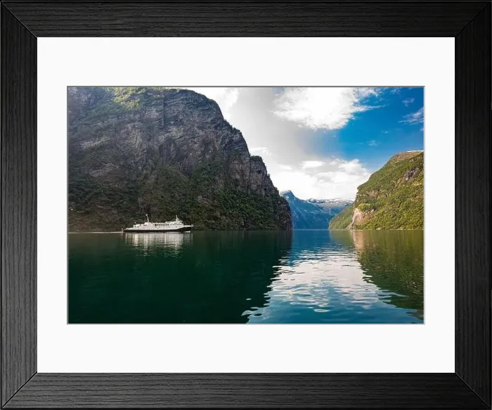 Framed Print : Panoramic and drone landscape of Geiranger fjords, Geirangerfjord, Norway Framed Print : Panoramic and drone landscape of Geiranger fjords, Geirangerfjord, Norway