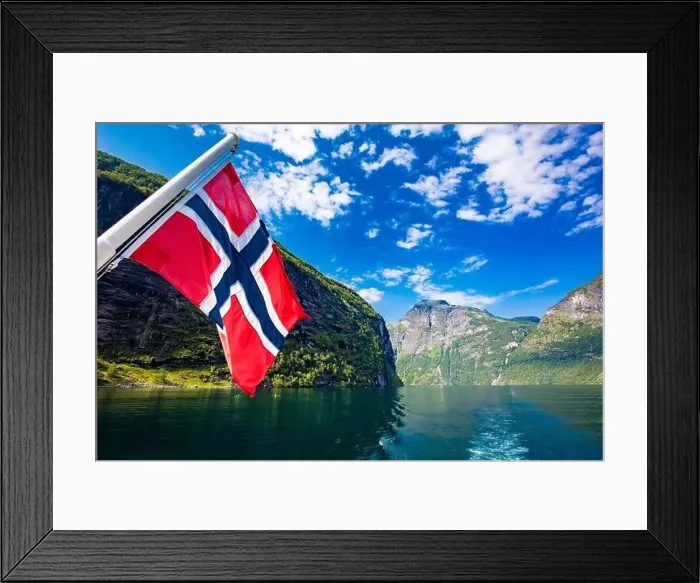 Framed Print : Panoramic and drone landscape of Geiranger fjords, Geirangerfjord, Norway Framed Print : Panoramic and drone landscape of Geiranger fjords, Geirangerfjord, Norway