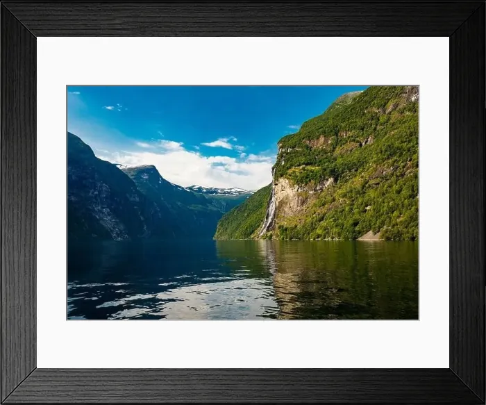 Framed Print : Panoramic and drone landscape of Geiranger fjords, Geirangerfjord, Norway Framed Print : Panoramic and drone landscape of Geiranger fjords, Geirangerfjord, Norway