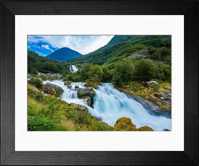 Framed Print : Briksdalsbreen is a glacier arm of Jostedalsbreen, and a lake, Briksdalsbre, Norway Framed Print : Briksdalsbreen is a glacier arm of Jostedalsbreen, and a lake, Briksdalsbre, Norway