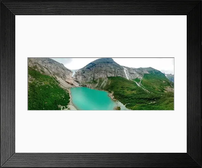 Framed Print : Briksdalsbreen is a glacier arm of Jostedalsbreen, and a lake, Briksdalsbre, Norway Framed Print : Briksdalsbreen is a glacier arm of Jostedalsbreen, and a lake, Briksdalsbre, Norway