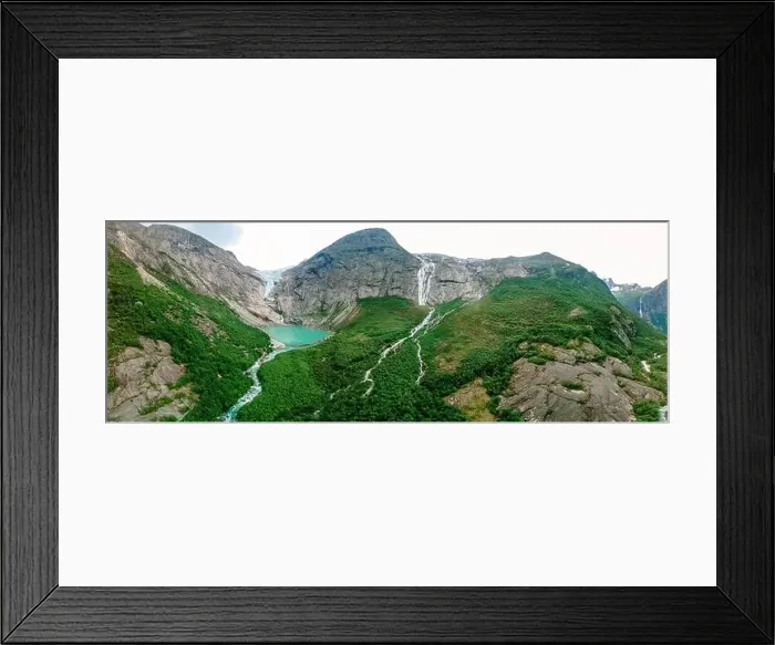 Framed Print : Briksdalsbreen is a glacier arm of Jostedalsbreen, and a lake, Briksdalsbre, Norway Framed Print : Briksdalsbreen is a glacier arm of Jostedalsbreen, and a lake, Briksdalsbre, Norway
