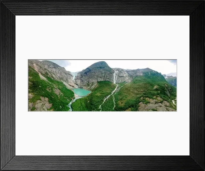 Framed Print : Briksdalsbreen is a glacier arm of Jostedalsbreen, and a lake, Briksdalsbre, Norway Framed Print : Briksdalsbreen is a glacier arm of Jostedalsbreen, and a lake, Briksdalsbre, Norway