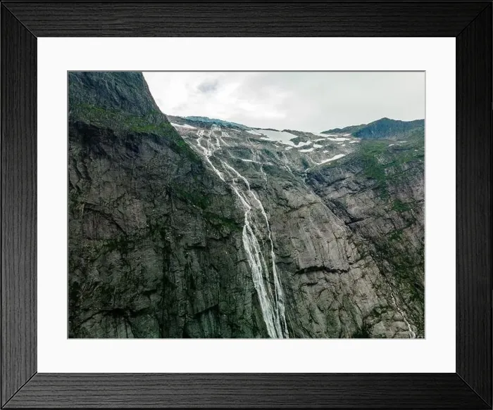 Framed Print : Briksdalsbreen is a glacier arm of Jostedalsbreen, and a lake, Briksdalsbre, Norway Framed Print : Briksdalsbreen is a glacier arm of Jostedalsbreen, and a lake, Briksdalsbre, Norway