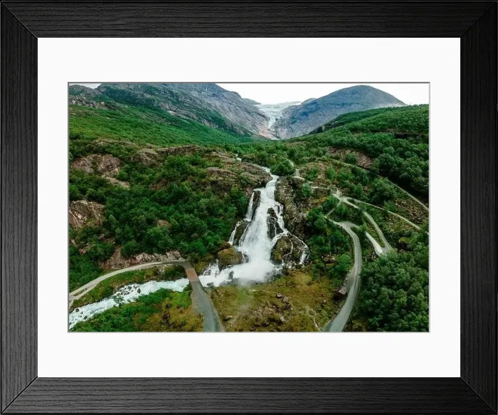 Framed Print : Briksdalsbreen is a glacier arm of Jostedalsbreen, and a lake, Briksdalsbre, Norway Framed Print : Briksdalsbreen is a glacier arm of Jostedalsbreen, and a lake, Briksdalsbre, Norway
