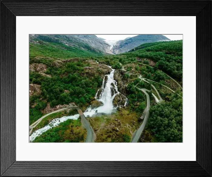 Framed Print : Briksdalsbreen is a glacier arm of Jostedalsbreen, and a lake, Briksdalsbre, Norway Framed Print : Briksdalsbreen is a glacier arm of Jostedalsbreen, and a lake, Briksdalsbre, Norway
