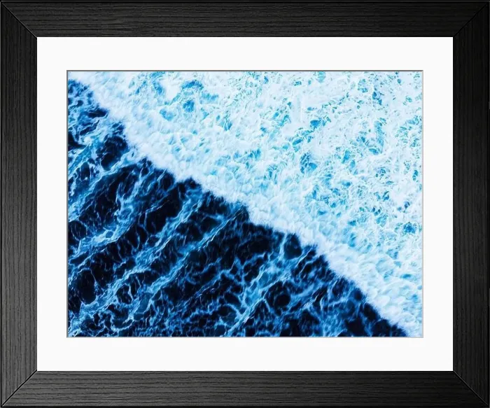 Framed Print : Arial view of splashing oceanic waves with bubbles and foam. Copy space. High quality photo Framed Print : Arial view of splashing oceanic waves with bubbles and foam. Copy space. High quality photo