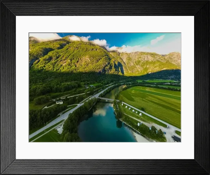 Framed Print : Rauma river valley near Soggebru camping, Norway Framed Print : Rauma river valley near Soggebru camping, Norway