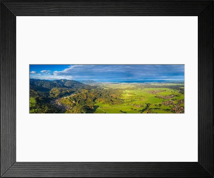 Framed Print : Bavarian Pre Alps. Oberland, Isartal. Agriculture, Fields. Aerial View. Fall Autumn Framed Print : Bavarian Pre Alps. Oberland, Isartal. Agriculture, Fields. Aerial View. Fall Autumn