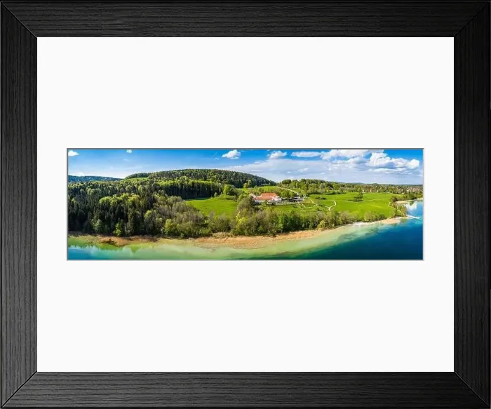 Framed Print : Lake Tegernsee in the Bavarian Alps. Aerial Drone Panorama Shot. Spring Framed Print : Lake Tegernsee in the Bavarian Alps. Aerial Drone Panorama Shot. Spring