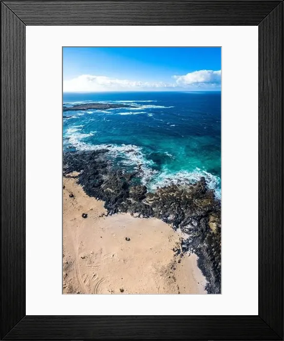 Framed Print : North coast of Fuerteventura Island, Drone Shot. Kitesurf spot. Canary Islands, Spain Framed Print : North coast of Fuerteventura Island, Drone Shot. Kitesurf spot. Canary Islands, Spain