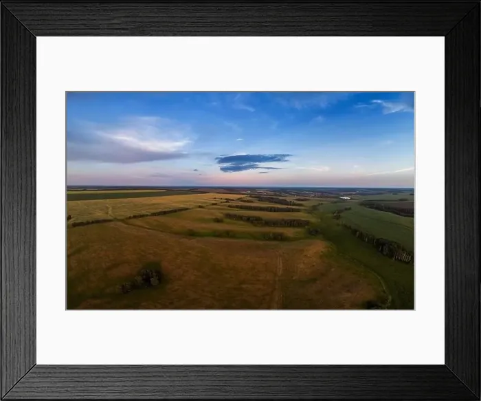 Framed Print : Top aerial view of green fields and meadows Framed Print : Top aerial view of green fields and meadows