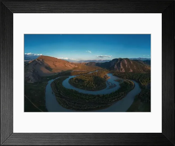 Framed Print : Kurai steppe and Chuya river Framed Print : Kurai steppe and Chuya river