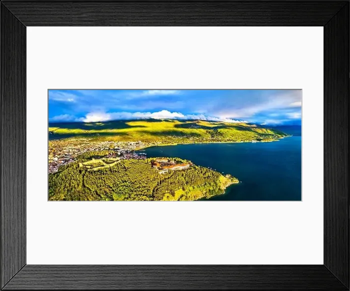 Framed Print : Samuels Fortress and Plaosnik at Ohrid in North Macedonia Framed Print : Samuels Fortress and Plaosnik at Ohrid in North Macedonia