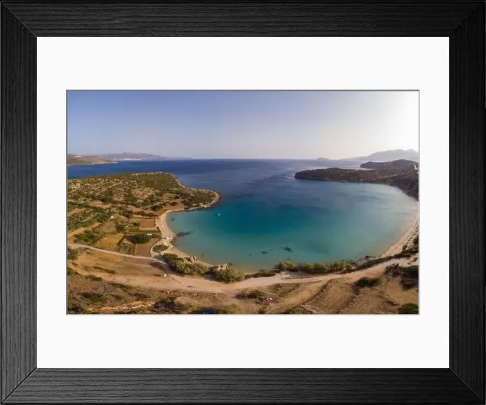 Framed Print : Voulisma beach Crete Greece, drone pic of Voulisma beach with blue ocean and blue sky Framed Print : Voulisma beach Crete Greece, drone pic of Voulisma beach with blue ocean and blue sky
