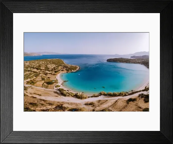 Framed Print : Voulisma beach Crete Greece, drone pic of Voulisma beach with blue ocean and blue sky Framed Print : Voulisma beach Crete Greece, drone pic of Voulisma beach with blue ocean and blue sky