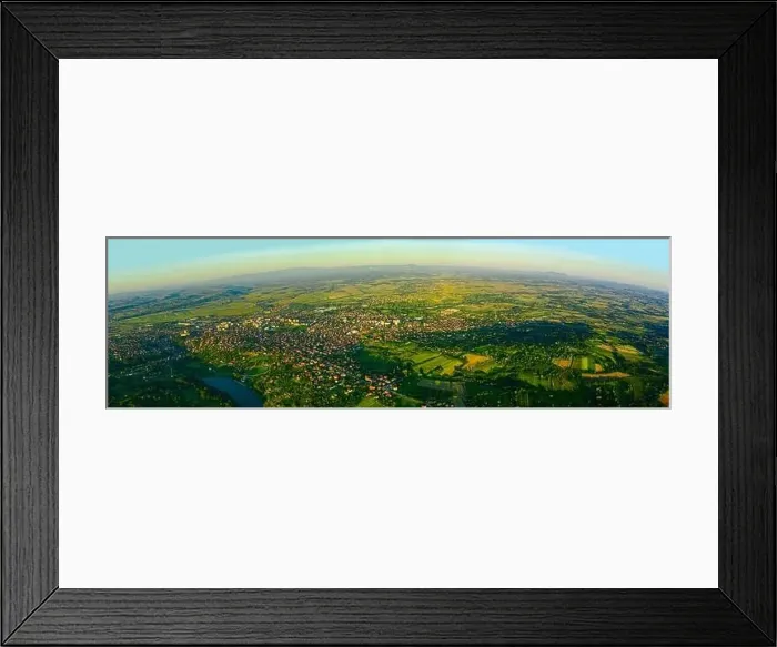 Framed Print : Above view, wide skyline panorama Framed Print : Above view, wide skyline panorama