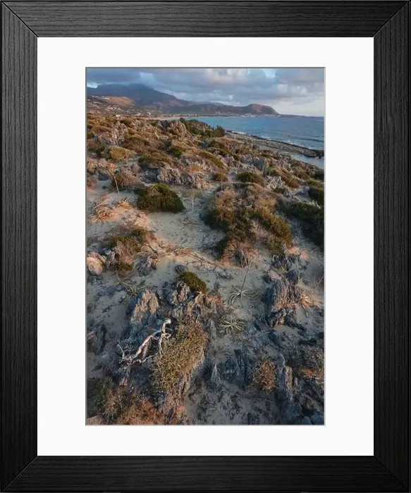 Framed Print : Sunset view near Falasarna beach on Crete island, Greece Framed Print : Sunset view near Falasarna beach on Crete island, Greece