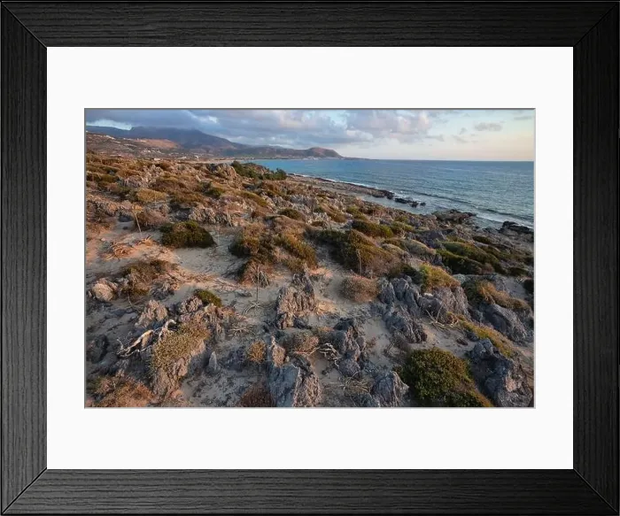 Framed Print : Sunset view near Falasarna beach on Crete island, Greece Framed Print : Sunset view near Falasarna beach on Crete island, Greece