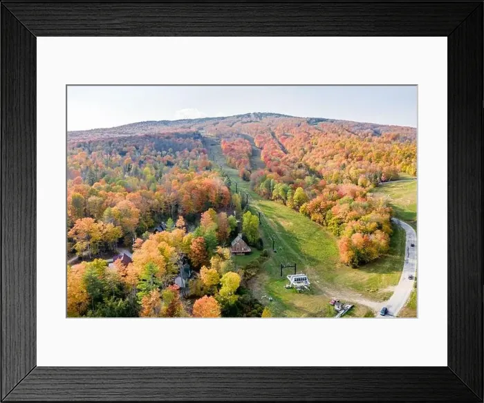 Framed Print : aerial of image of Okemo Mountain in the Fall, Ludlow, Vermont Framed Print : aerial of image of Okemo Mountain in the Fall, Ludlow, Vermont