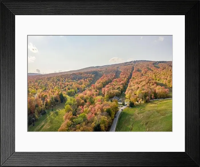 Framed Print : aerial of image of Okemo Mountain in the Fall, Ludlow, Vermont Framed Print : aerial of image of Okemo Mountain in the Fall, Ludlow, Vermont