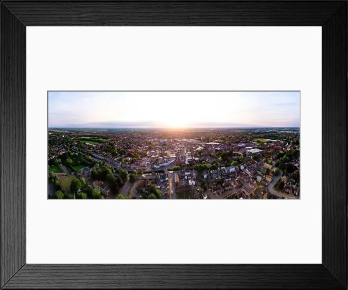 Framed Print : Sunset ariel panorama of the Market Town of Spalding in Lincolnshire Framed Print : Sunset ariel panorama of the Market Town of Spalding in Lincolnshire