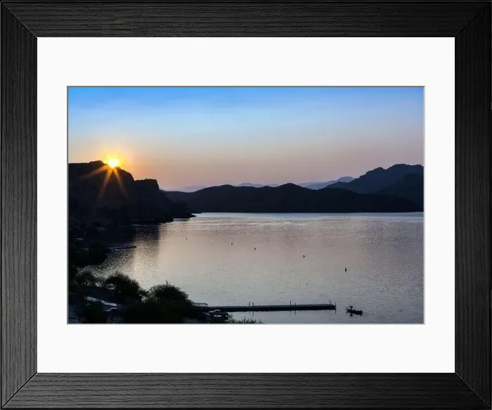 Framed Print : Sunrise at Saguaro Lake near Phoenix, Arizona Framed Print : Sunrise at Saguaro Lake near Phoenix, Arizona