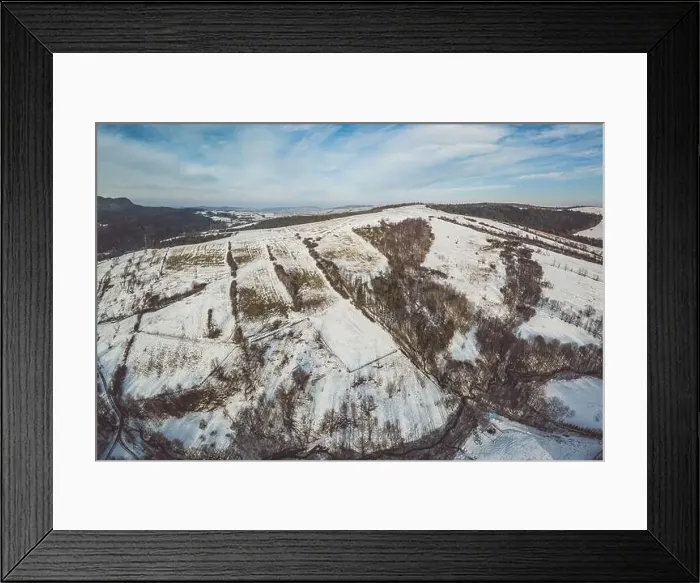 Framed Print : Lower Beskid, Carpathian Mountain Range in winter aerial view Framed Print : Lower Beskid, Carpathian Mountain Range in winter aerial view
