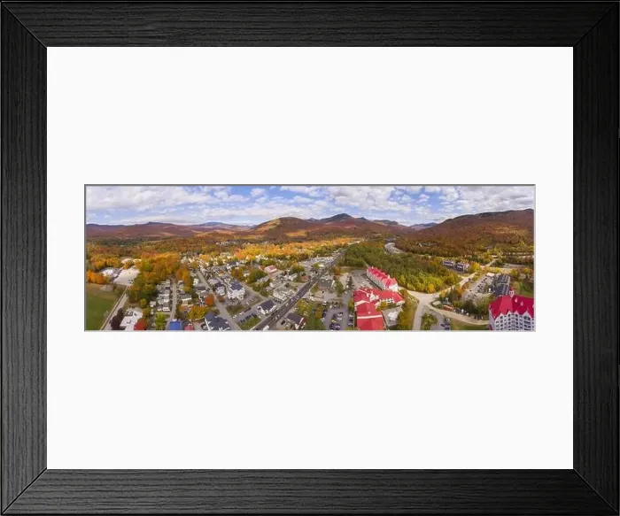 Framed Print : Lincoln Main Street at town center and Little Coolidge Mountain Framed Print : Lincoln Main Street at town center and Little Coolidge Mountain